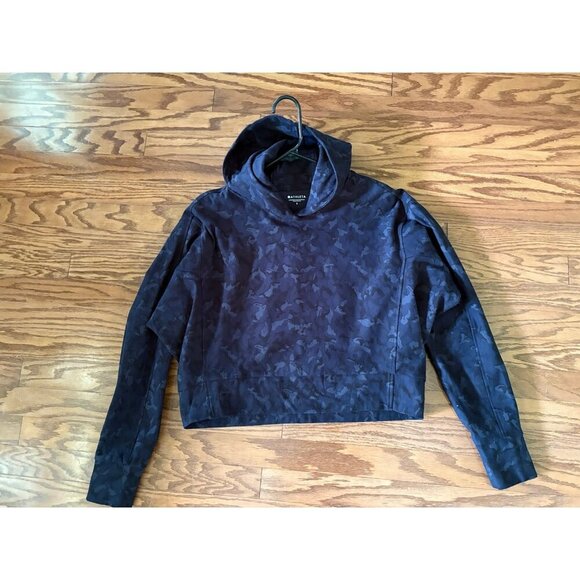 Athleta Navy Blue Camo Farrallon Hooded Printed Sweater Small - Picture 2 of 4